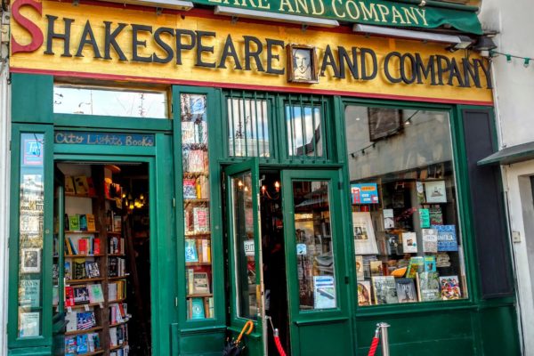 Entrance to the Shakespeare and Company bookstore